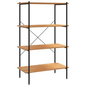vidaXL reol med 4 hylder 80x40x130 cm sort og egetr&aelig;sfarvet