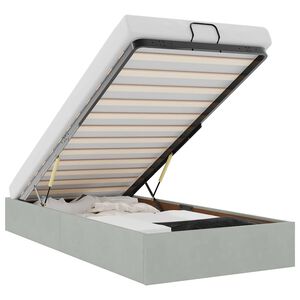 vidaXL osmannisk sengeramme uden madras 90x200 cm fl&oslash;jl lysegr&aring;