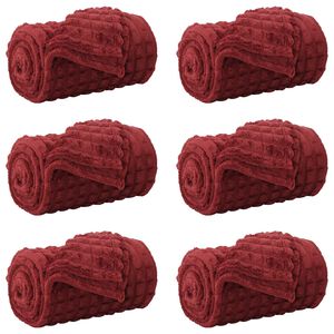 vidaXL Kastet&aelig;pper 6 stk. Bordeaux R&oslash;d 270 x 240 cm 10.04 kg Fleece