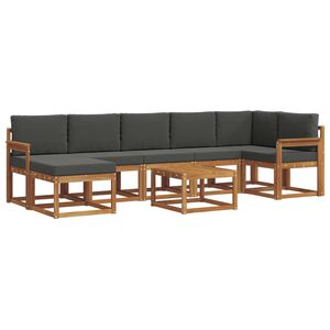 vidaXL Udend&oslash;rs sofagruppe med pude 8 pcs Naturlig og Antracit