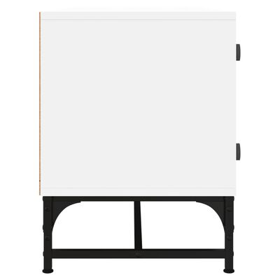 vidaXL tv-bord med glaslåger 102x37x50 cm hvid