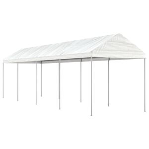 vidaXL pavillon med tag 8,92x2,28x2,69 m polyethylen hvid