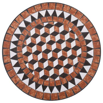 vidaXL bistrosæt 3 dele mosaikdesign keramiske fliser terracotta