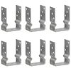 vidaXL jordankre 6 stk. 10x6x15 cm galvaniseret st&aring;l s&oslash;lvfarvet