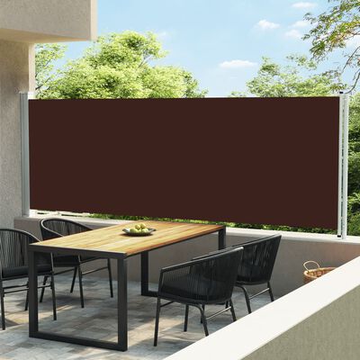 vidaXL sammenrullelig sidemarkise til terrassen 600x160 cm brun