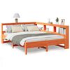 vidaXL seng med reol uden madras 135x190cm massivt fyrretr&aelig; gyldenbrun