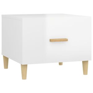 vidaXL sofabord 50x50x40 cm konstrueret tr&aelig; hvid h&oslash;jglans