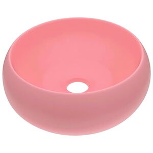 vidaXL luksuri&oslash;s h&aring;ndvask 40x15 cm rund keramisk mat pink