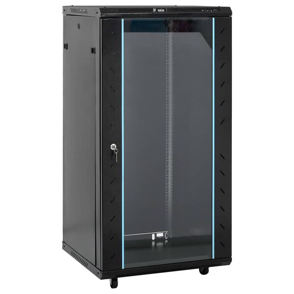vidaXL netv&aelig;rksskab 60x60x120 cm 22U 19" IP20 sort