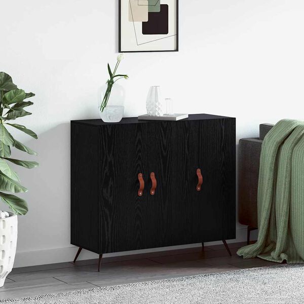 vidaXL Sideboard Sort eg 89,5 x 34 x 80 cm Konstrueret tr&aelig;