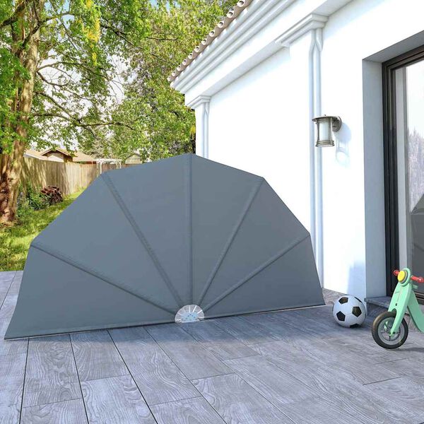 vidaXL sammenklappelig sidemarkise til terrasse gr&aring; 160 cm