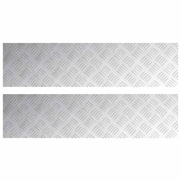 vidaXL Trappe Tread Rektangul&aelig;r 2 pcs S&oslash;lv 100 x 25 cm Aluminium