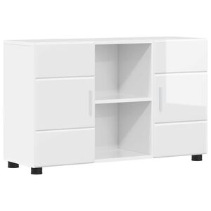 vidaXL Sideboard FLORIN 88,5 x 30,5 x 55,5 cm H&oslash;j gloss hvid