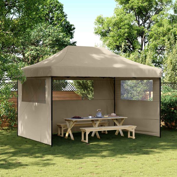 vidaXL Party Tent Gr&aring;brun 279 x 410 x 315 cm Oxford stof