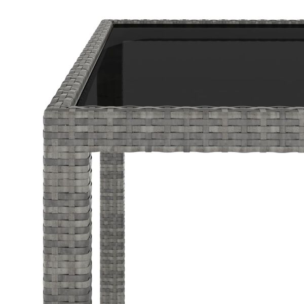 vidaXL havebord 90x90x75 cm polyrattan grå