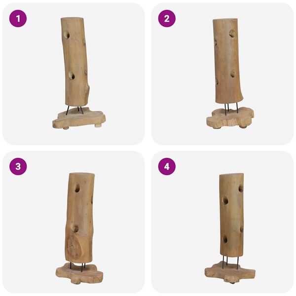 vidaXL vinreol til 8 flasker 40x30x80 cm massivt teaktræ