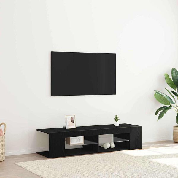 vidaXL TV-skab Sort eg 135 x 39 x 30 cm Konstrueret træ