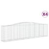 vidaXL buede gabionkurve 4 stk. 400x50x100/120 cm galvaniseret jern
