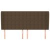 vidaXL sengegavl med kanter 203x23x118/128 cm stof m&oslash;rkebrun