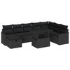 vidaXL Havesofa S&aelig;t 9 stk. Sort polyrattan