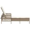 vidaXL Liggestol med pude 1-person Beige 157 x 55 x 92cm polyrattan
