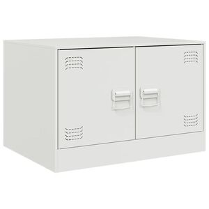 vidaXL sofabord 67x50x44 cm st&aring;l hvid