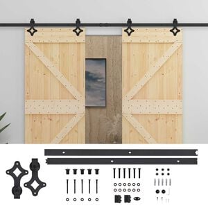 vidaXL Skyded&oslash;r 2 stk. 100 x 210 cm Massivt fyrretr&aelig;