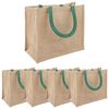 vidaXL Jute tasker 5 Naturlig og Gr&oslash;n 26 x 22 x 14 cm 100% Tossa Jute