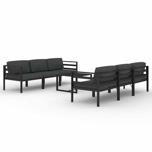 vidaXL lounges&aelig;t til haven 7 dele med hynder aluminium antracitgr&aring;