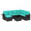 vidaXL 8-delt havesofas&aelig;t med hynder sort polyrattan