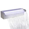 vidaXL rektangul&aelig;r vandfaldsfont&aelig;ne med LED-lys rustfrit st&aring;l 30 cm