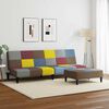 vidaXL 2-personers sovesofa med fodskammel stof patchwork