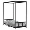 vidaXL sengeramme til juniorseng 90x190 cm massivt fyrretr&aelig; sort