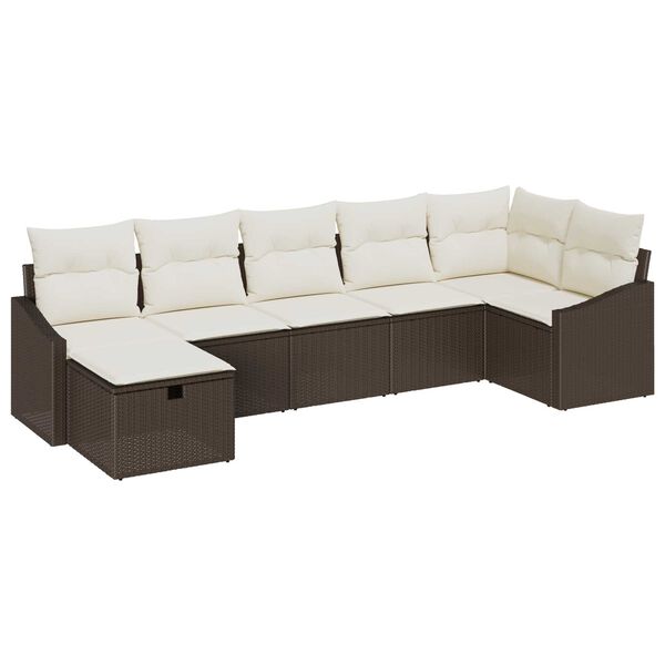 vidaXL Sofa S&aelig;t med pude 8 pcs polyrattan