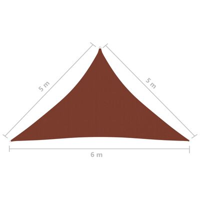 vidaXL solsejl 5x5x6 m trekantet oxfordstof terrakotta