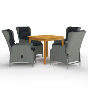 vidaXL spisebordss&aelig;t til haven 5 dele lysegr&aring;