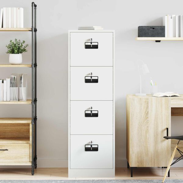 vidaXL Fil kabinett 2 pcs Hvid 44 x 50 x 139 cm Koldvalset St&aring;l