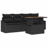 vidaXL Havesofa S&aelig;t 5 stk. Sort Poly rattan