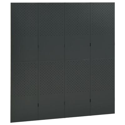 vidaXL 4-panels rumdeler 160x180 cm stål antracitgrå