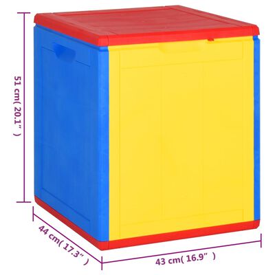 vidaXL opbevaringsboks til haven 90 l polyrattan flerfarvet