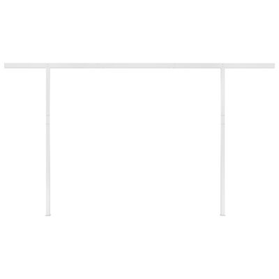 vidaXL foldemarkise med stolper 4,5x3,5 m automatisk gul og hvid