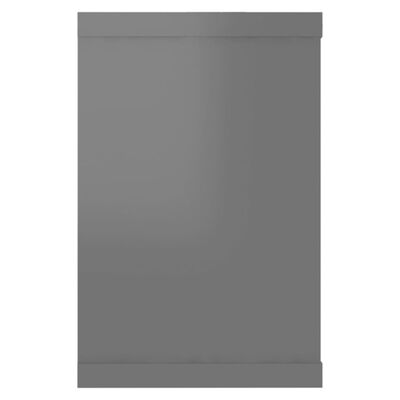 vidaXL væghylder 2 stk. 60x15x23 cm kubeformet grå højglans
