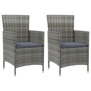 vidaXL havestole med hynder 2 stk. polyrattan gr&aring;