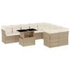 vidaXL sofas&aelig;t til haven 10 dele med hynder polyrattan beige