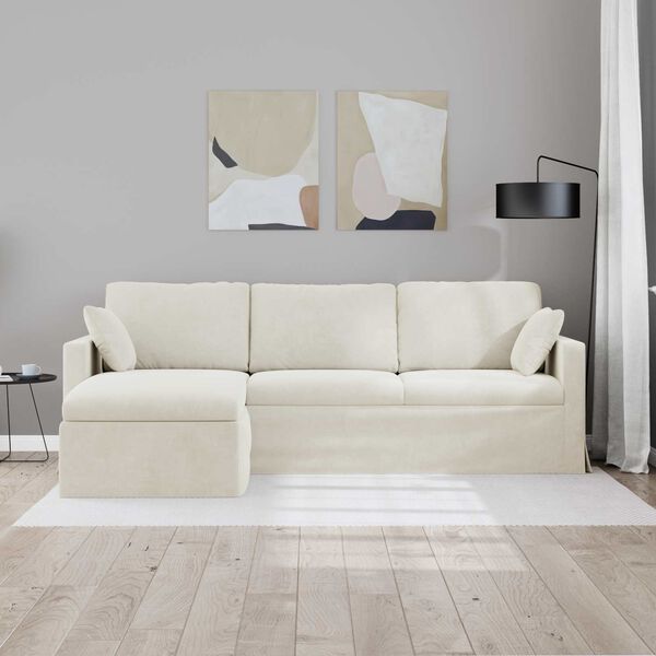 vidaXL Sofa Creme Samlede dimensioner: 228 x 134 x 80 cm (B x D x H)