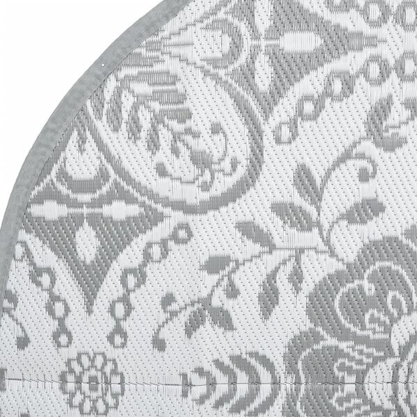 vidaXL udendørs gulvtæppe ARAKIL Ø160 cm PP lysegrå