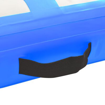 vidaXL oppustelig gymnastikmåtte med pumpe 300x100x20 cm PVC blå