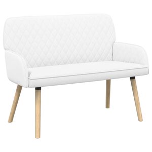vidaXL 2-personers sofa med ben i massivt tr&aelig; 2-personers Hvid H&oslash;rstof