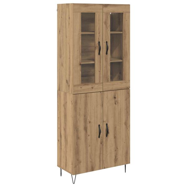 vidaXL Highboard Artisan Egetr&aelig; 69,5 x 34 x 180 cm Konstrueret tr&aelig;