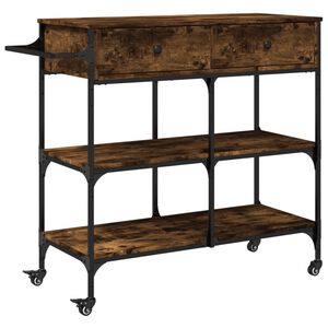 vidaXL k&oslash;kkenvogn 105x42x95 cm konstrueret tr&aelig; r&oslash;get egetr&aelig;sfarve